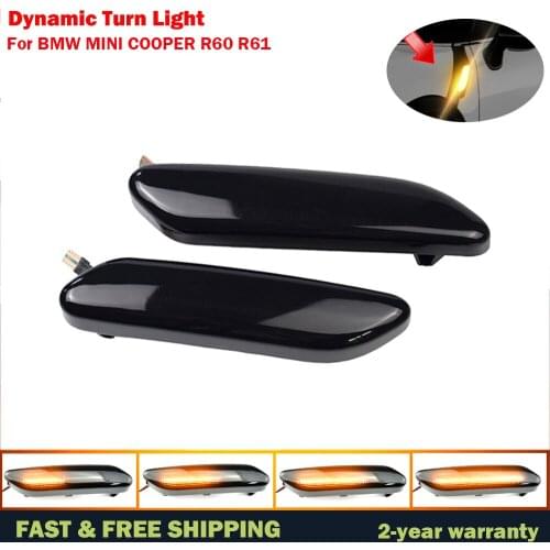 For BMW MINI COOPER R60 R61 COUNTRYMAN PACEMAN Dynamic scroll flashing LED Side Marker Indicator Lamp Turn Signal Fender Lights