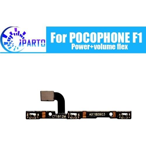 For Xiaomi POCOPHONE F1 Side Button Flex Cable 100% Original Power + Volume button Flex Cable repair parts for POCOPHONE F1