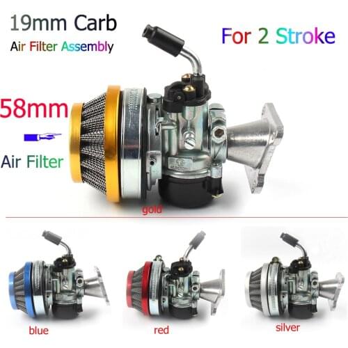 ATV 49cc Performance 19mm Carb Carburetor Air Filter Assembly for 2-stroke 47cc 49 Cc Mini Pocket Bike
