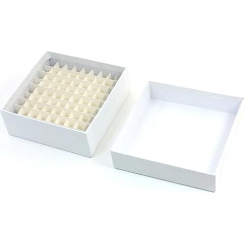 Lab 81 Positions Graduated Cryo Vial White Paper Box 1.8 Milliliter