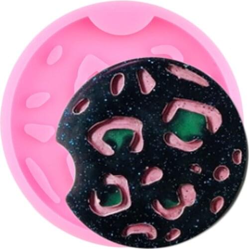 Leopard Texture Coaster Silicone Epoxy Resin Molds DIY Keychains Round Geode Coaster Agate Mould Chocolate Candy Fondant Moulds