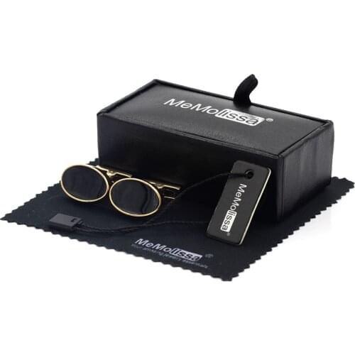 MeMolissa Display Box Cufflinks Luxury Cufflinks Oval Rose Gold Black Opal cufflinks Top Quality Jewelry Free Tag & Wipe Cloth