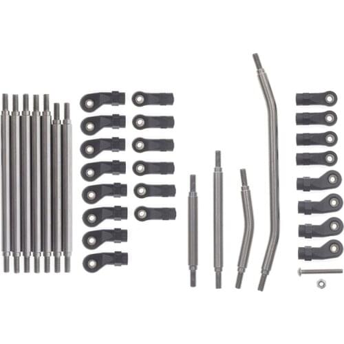 6MM Stainless Steel Metal M4 Link Rod Steering Linkage Kit for Redcat GEN8 1/10 RC Crawler Car Upgrade Parts