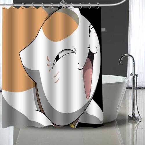 New Custom natsume yuujinchou Curtains Polyester Bathroom Waterproof Shower Curtain With Plastic Hooks More Size
