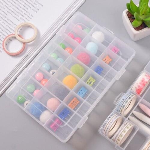 24/15 /36Grid Plastic Removable Stationery Storage Box Nail Art Finishing Rubber Band Jewelry Bait Eyelash Ear Nail Medicine Box