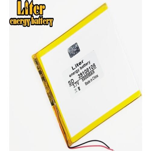 Polymer Rechargeable lithium battery 39108108 3.7V 5800mAh battery pack For DIY GPS Power bank Tablet P