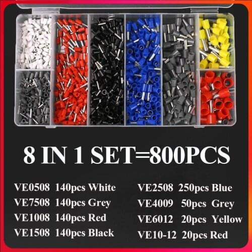 Wire connect Insulated connector Terminal Crimp Terminator cold pressed insulated terminals VE0508 7508 1008 1508 2508 4009