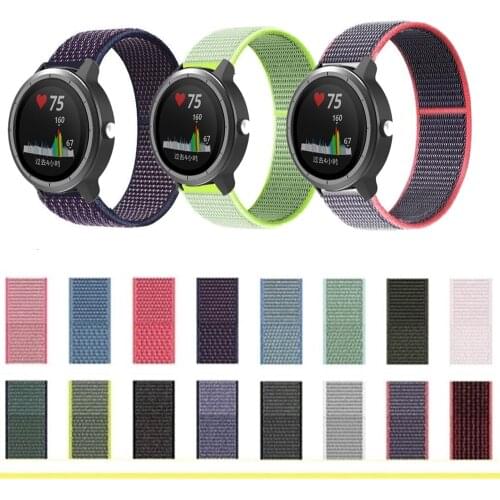 20mm Loop Woven Wrist Strap For Garmin Vivoactive 3 Music Vivomove HR Breathable Sport Watchband For Forerunner 245 645 Bracelet
