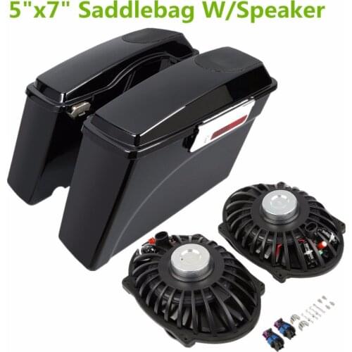 Motorcycle Saddlebag Saddle Bag Trunk With Speaker For Harley Touring Road King Electra Glide Street Glide 1994-2013