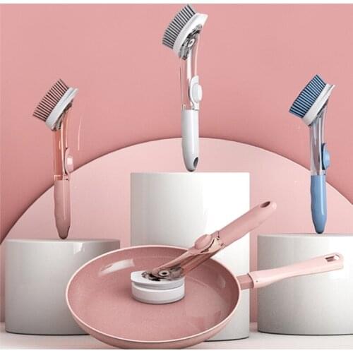 Dish Brush With Handle Dish Scrubber Soap Dispenser Wand Refills Kitchen Cleaning Brush Durable Reusable Non Scratch