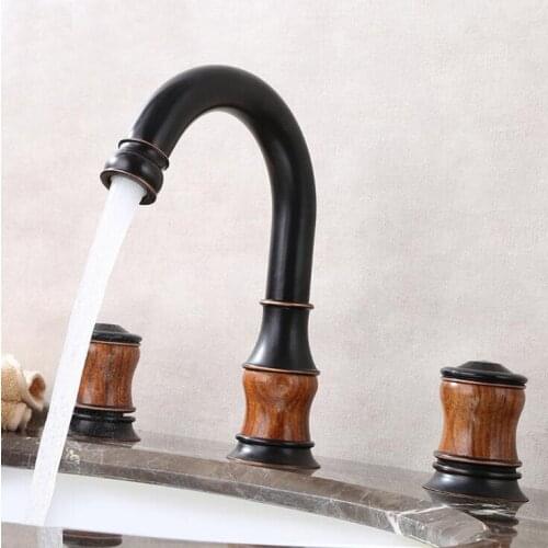 New arrival high quality ORB finished luxury 8 inch widespread bathroom sink faucet brass and Rosewood basin faucet,tap mixer