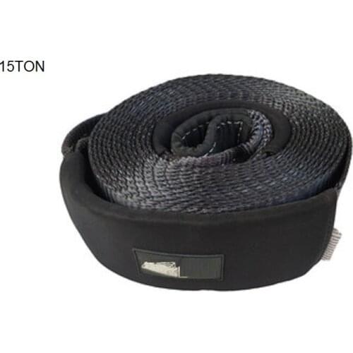 15TX9M,100MM heavy duty Trailer rope with tree holding belt winch rope cross-country rescue accessories trailer hook