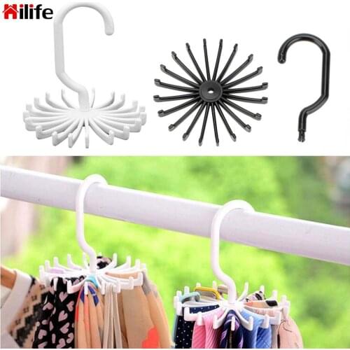 Home Storage Scarf Hanger Drying Rack Rotating Laundry Hanger ABS Wardrobe Organizer Rack Clothes Holder Tie Belt Hanger