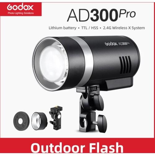 In Stock Godox AD300Pro Outdoor Flash Light 300Ws TTL 2.4G 1/8000 HSS with Battery for Canon Nikon Sony Fuji Olympus Pentax