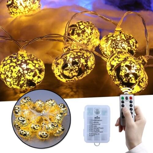 New Waterproof Pumpkin String Lights Battery Powered Halloween LED Lanterns for Home Garden Courtyard Decoration DIY Decorations