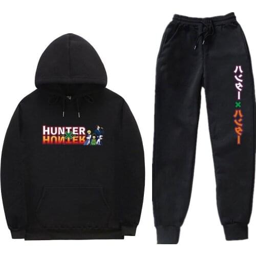 Japanese streetwear Hoodies Sets Men woman Hoodie Men Keep warm Sweatshirt Sets Autumn Winter Sportswear Hunter Men Sets