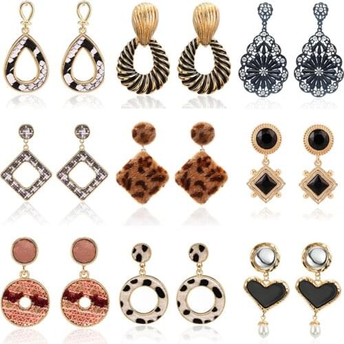 Big Earrings For Women Long Earings Bohemian Sexy Leopard Felt Snakeskin Geometry 2019 New Dangle Earrings Jewelry