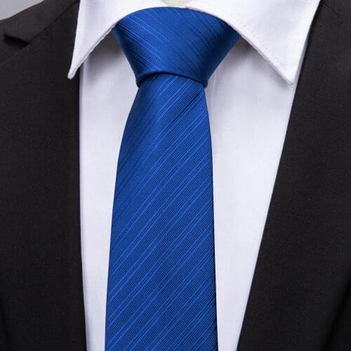 LS-5084 Mens Ties 100% Silk Jacquard Woven Blue Silk Ties For Men Wedding Business Party Barry.Wang Handkerchief Neck Tie Set