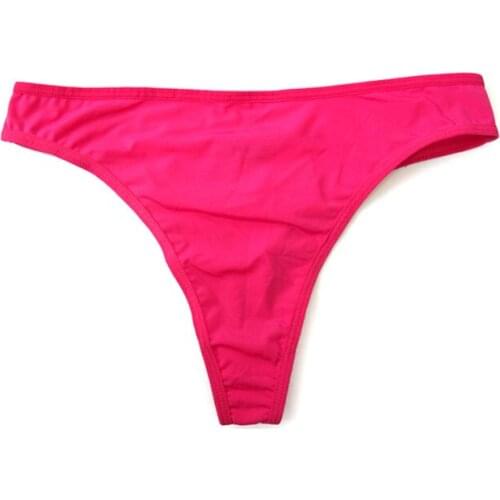 2Pcs/Pack Female Panties G-string Candy Colors Women Briefs Thong Spandex Low-Rise Lingerie Pants S-M-L NO.MIA09