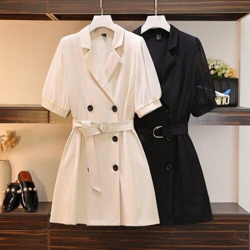 2021 summer new plus size vestidos de festa chiffon midi dresshigh waist slim Dress Female Clothes for Women