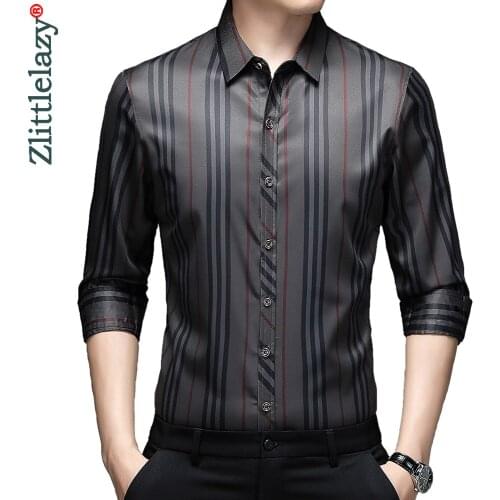 2021 designer striped mens shirts for men clothing korean fashion autumn long sleeve shirt luxury dress casual clothes jersey 12