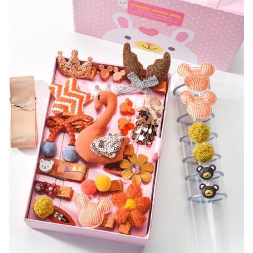 24pcs/set Gift Box Kid Fashion Hair Accesories Hairpin Headband Gift Baby Girls Hairbands Hairclip Hair Bands Hair Barrette