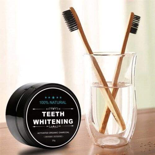 Natural Teeth Whitening Charcoal Powder toothbrush Tartar Stain Removal Tooth Whitening Powder Dental Tools Teeth Whitening Kit