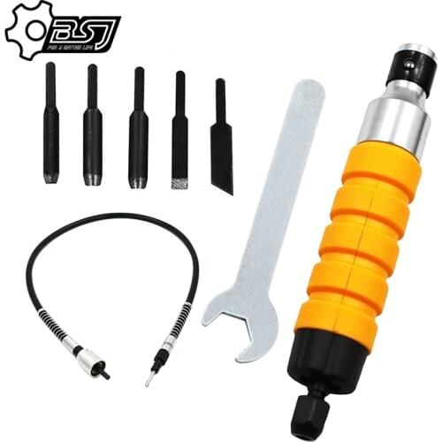 8 Pcs/Set Electric Chisel Carving Tools Set Portable Furniture Wood Carving Tool with 5 Carving Tips Wrench Flexible ShaftHot