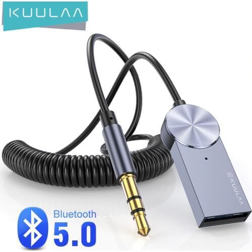 KUULAA Car AUX Bluetooth Dongle 3.5mm Jack Cable Adapter Bluetooth 5.0 Receiver for Speaker Audio Music Transmitter