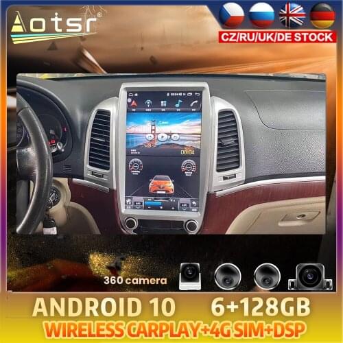 Android 10 128G Tesla Style For Hyundai Santa Fe 2006 - 2012 Car DVD GPS Navigation Auto Radio Stereo Multimedia Player HeadUnit