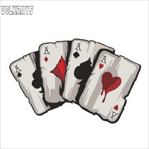Volkrays Cartoon Car Sticker Playing Cards A Accessories Cover Scratches PVC Decal for Motorcycle Lifan Toyota Hilux,8cm*14cm