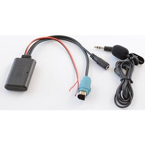 Biurlink Car Bluetooth Radio Aux Cable Microphone Handsfree Adapter for Alpine KCE-236B to Android Smartphone Calling