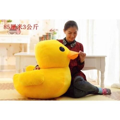 Large 85cm cartoon yellow duck plush toy soft hugging pillow toy birthday gift h578