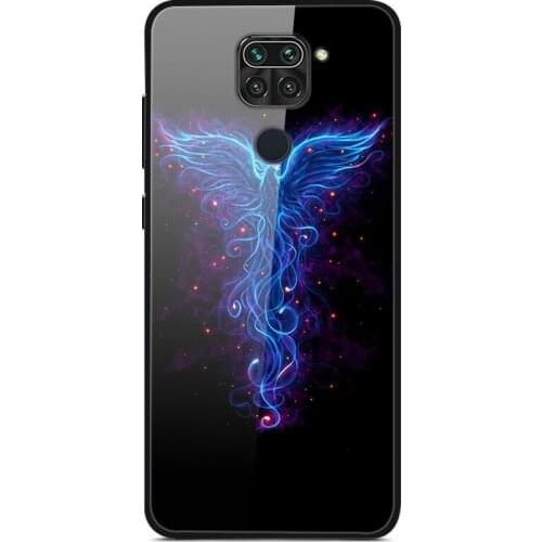 For Xiaomi Redmi Note 9 Phone Case Tempered Glass Case Back Phone Cover Series 1