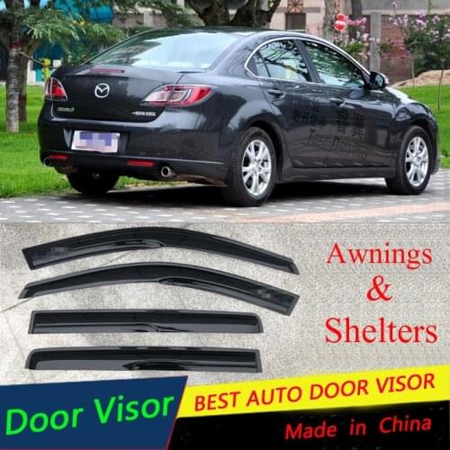 Side Window Deflector For Mazda 6 2009 2010 2011 2012 2013 2014 2015 Black Wind Shields Window Visor Sun Rain Guards 4pcs