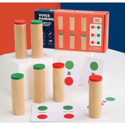 Childrens Wooden Voice Pairing Sound Identification Game Montessori Education Puzzle Hearing IntelligenceTraining Toy Kids Gift