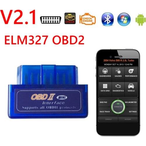 ELM327 V2.1 OBD2 Scanner Mini Bluetooth OBD 2 II Check Engine Light Code Reader Car Diagnostic Tool for Windows Android
