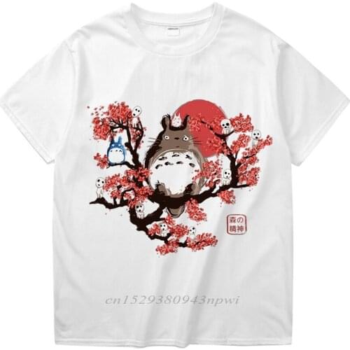 Unisex Forest Spirits My Neighbor Totoro T Shirt Graphic Print Miyazaki Hayao Anime Tonari no Totoro 100% Cotton Homme Tee shirt