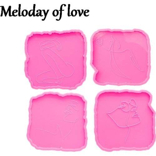 Glossy Square shape Epoxy Silicone Mold DIY Making Geode Coaster Agate Resin Mold DY0483