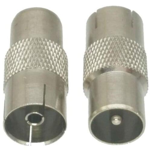 IEC PAL DVB-T TV male to IEC female jack in series RF adapter connector