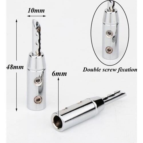 Preffair 8pcs BA1417R Z Plugs Set Of 8 Rhodium Plated Speaker Banana Plugs Speaker Cable Banana Terminal Connector AMP Plug