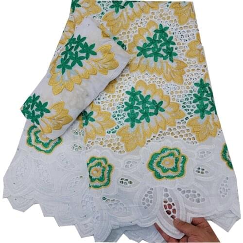 SJ Lace African Lace Fabric 2021 High Quality Swiss Cotton Lace Fabric Holes Swiss Voile Lace In Switzerland For Party h5-22