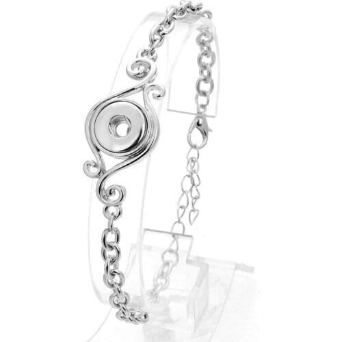 Fashion Snap Jewelry Chain Snap Button Bracelet With Lobster-claw-clasps Fit 12mm DIY Snap Button Charms Jewelry For Women ZE256