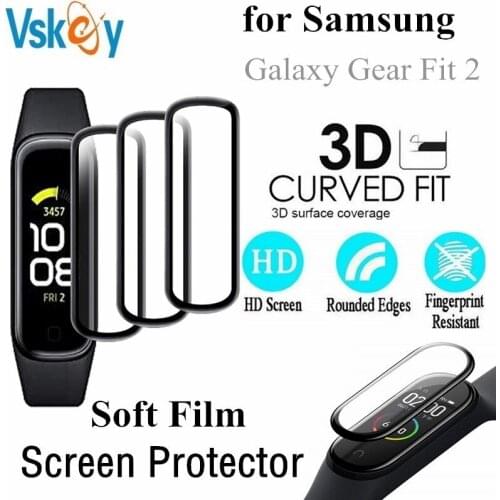 10PCS 3D Edge Soft Screen Protector for Samsung Galaxy Gear Fit 2 Full Cover Protective Film (Non Tempered Glass)