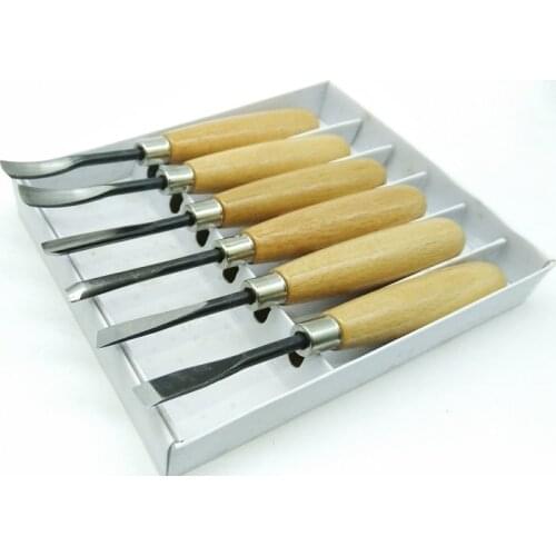 New High quality 6Pcs Hand carving tools chisel woodcut chip part costume for art knife seal cutting wood working tool