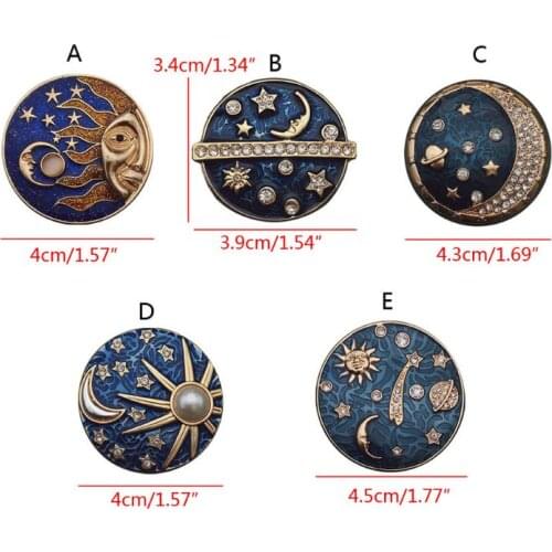 Sky Blue Star Moon Sun Star Galaxies Badge Pins Starry Sky Planet Brooch Pins