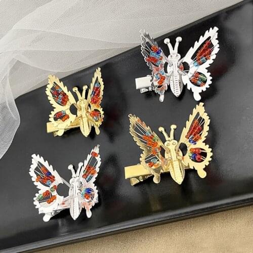 New Metal Gold Hollow Butterfly Hairpins For Women Girls Handmade Hair Ornament Clip Barrette Headband Fashion Hair Accessories