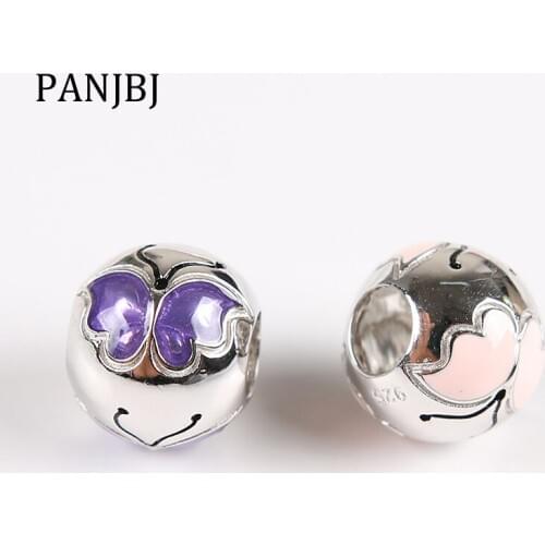 New 100% 925 Sterling Silver Bead Charm Butterfly Enamel Beads Charms Jewellery Fit Pandora Bracelets Necklace Women Diy Jewelry