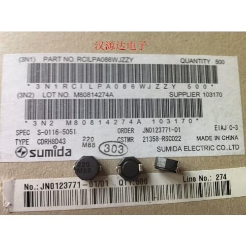 Original new 100% CDRH8D43NP-220NC 8.3X8.3X4.5MM 22UH 1.8A power inductor