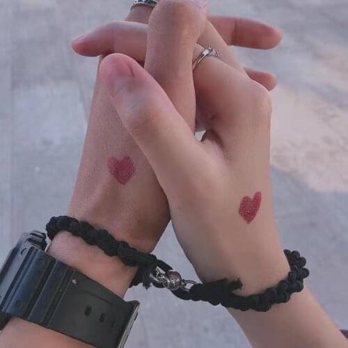 A Pair of Attract Couples Bracelets Best Friend Bracelet Rope Weaving Magnet Attract Long-distance Love Romantic Jewelry